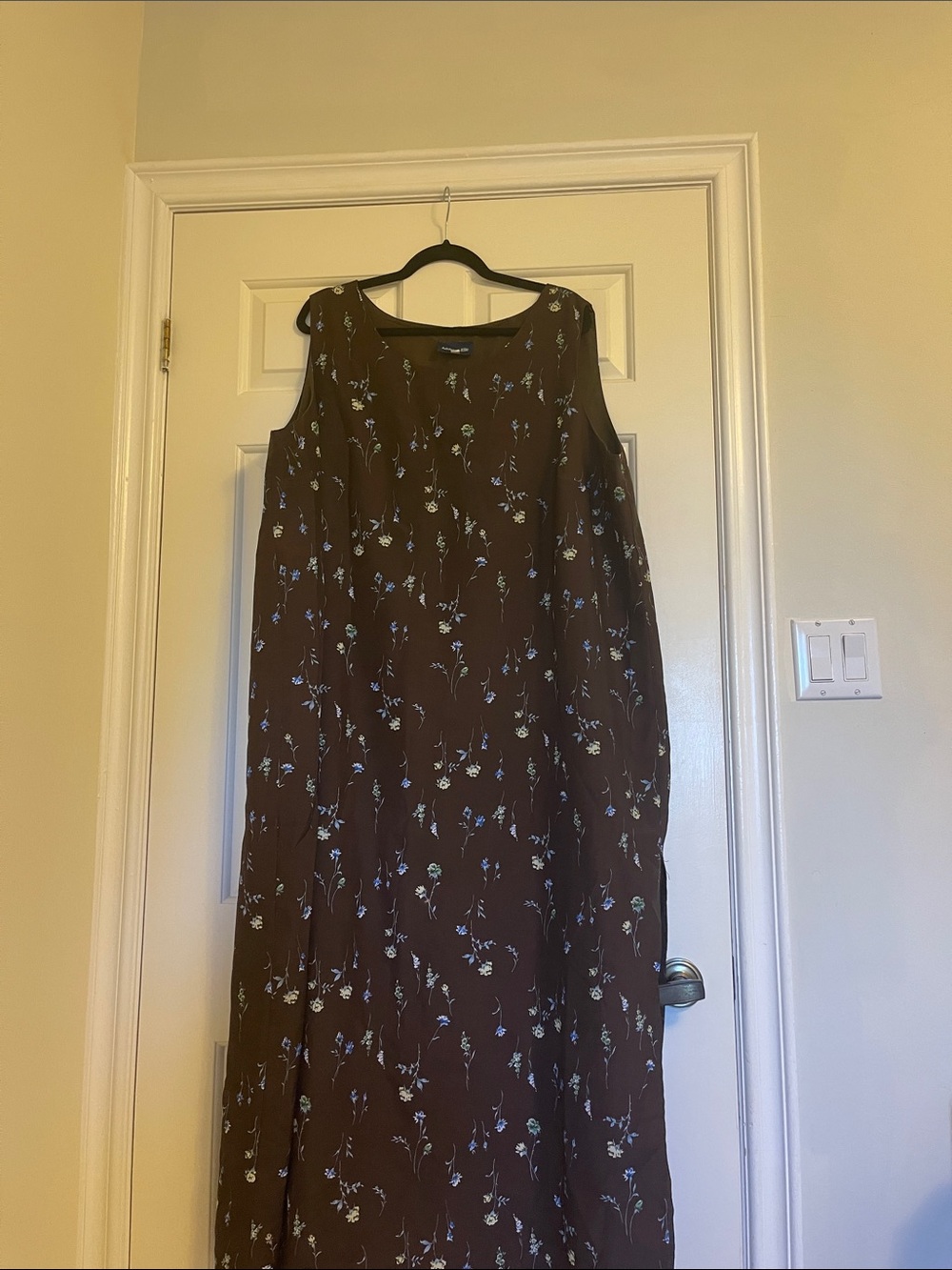 Women's Brown Floral Sleeveless Maxi Dress